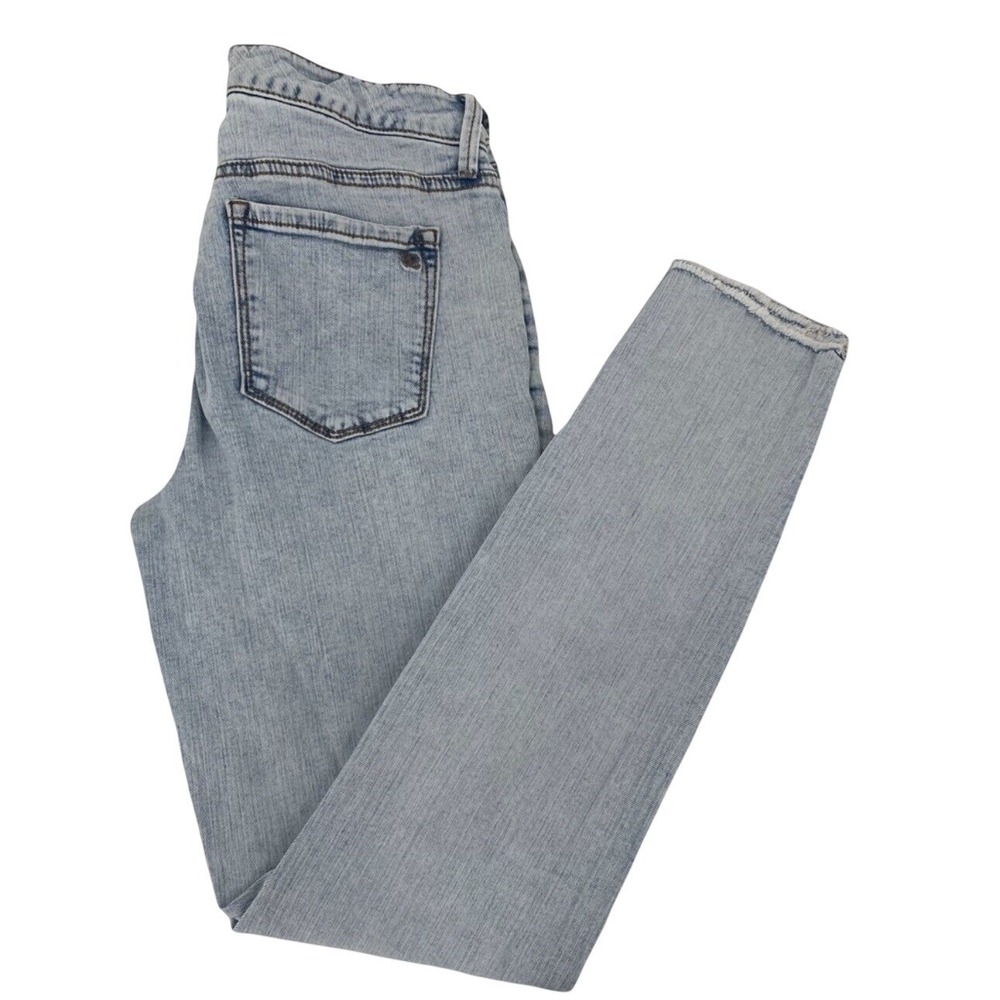Jessica Simpson Kiss Me Super Skinny Distressed Light Wash Jeans Size 29 Raw Hem